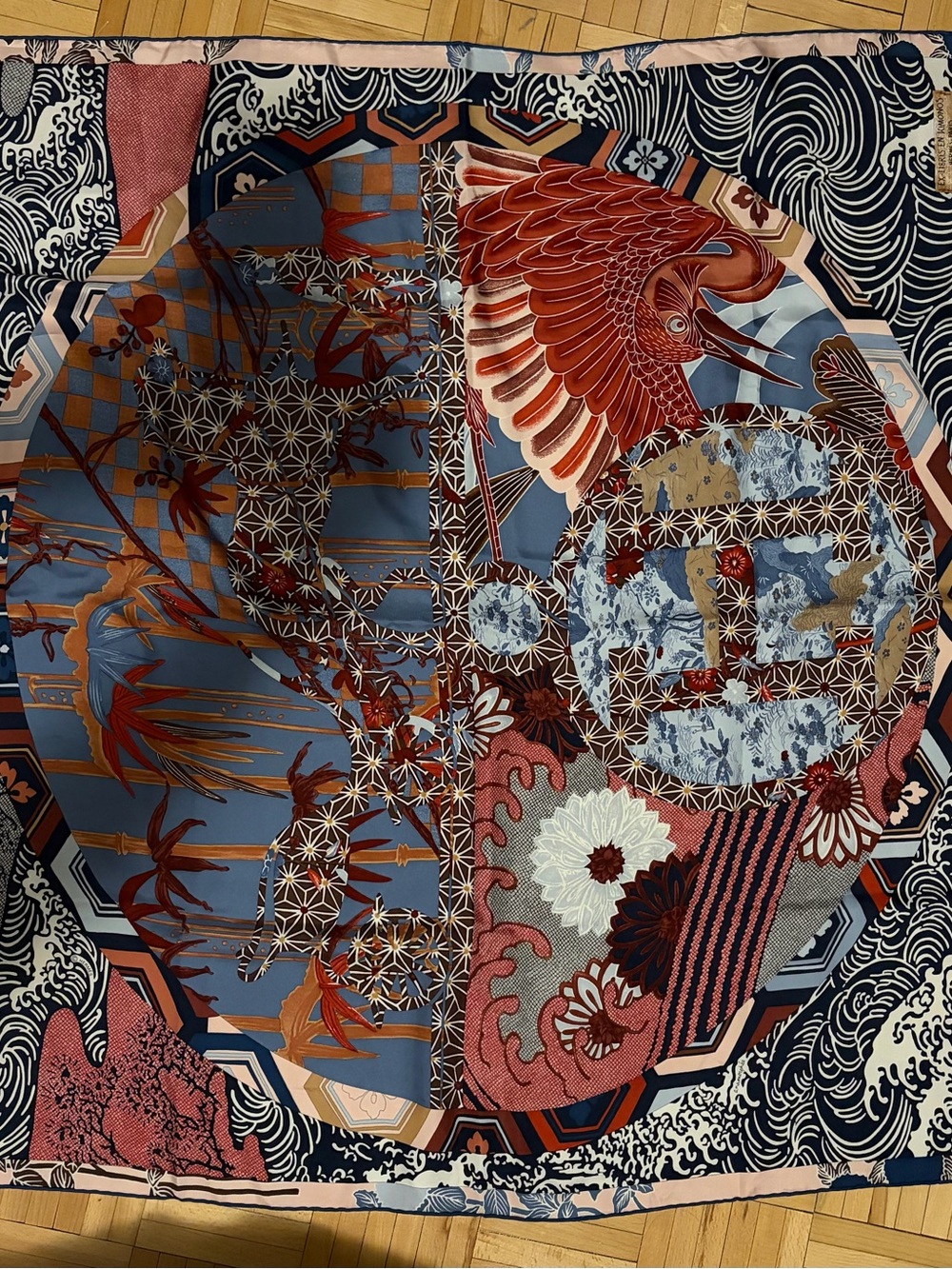 Hermès "Ex-Libris en Kimonos" 90cm Silk Scarf